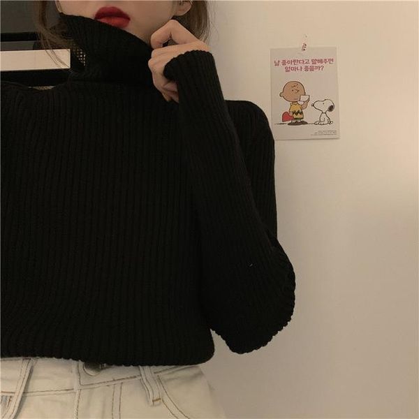 women turtleneck stretch sweaters long sleeve slim fit sweaters autumn winter plain sweater, White;black
women turtleneck stretch sweaters long sleeve slim fit sweaters autumn winter plain sweater, White;black