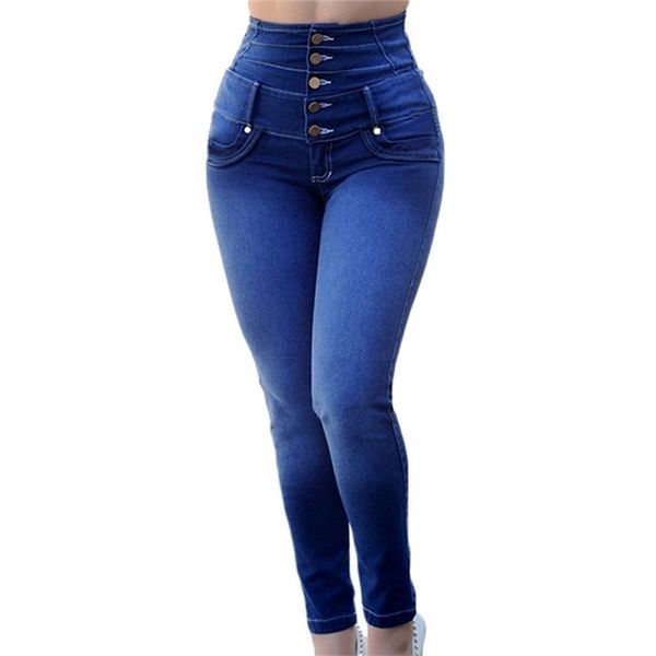 nibesser high waist women jeans buttons female pant slim elastic plus size stretch jeans plus size denim blue skinny pencil pant 201223 
nibesser high waist women jeans buttons female pant slim elastic plus size stretch jeans plus size denim blue skinny pencil pant 201223