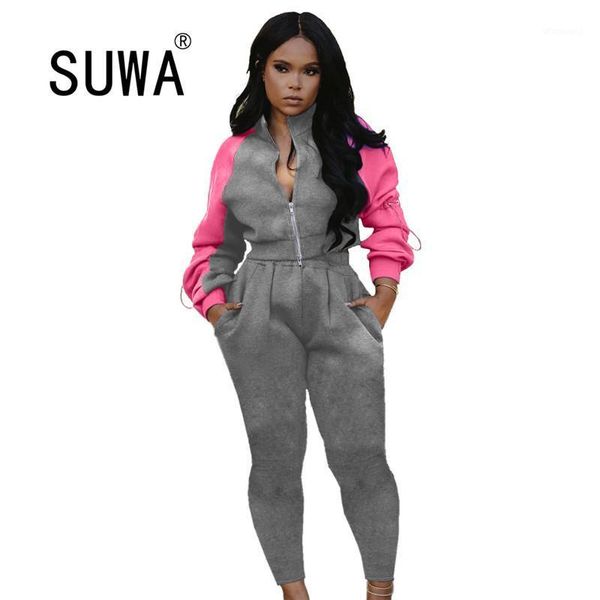 contrast patchwork high street fashion women 2 piece set zipper long sleeve coats + high waist pants cool girl fitness1, Gray
contrast patchwork high street fashion women 2 piece set zipper long sleeve coats + high waist pants cool girl fitness1, Gray