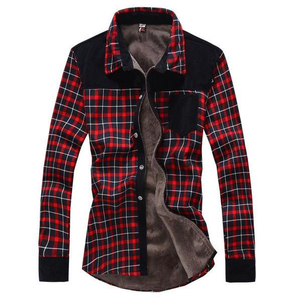 men's casual shirts men shirt fashion male quality winter plaid long sleeve thermal warm velvet padded clothes size xl xxl, White;black
men's casual shirts men shirt fashion male quality winter plaid long sleeve thermal warm velvet padded clothes size xl xxl, White;black