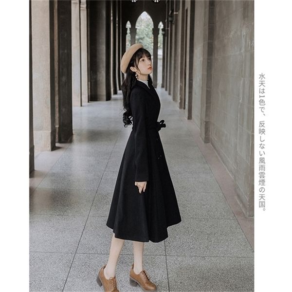 french retro hepburn little woolen coat girl students' thick woolen coat 201214, Black
french retro hepburn little woolen coat girl students' thick woolen coat 201214, Black