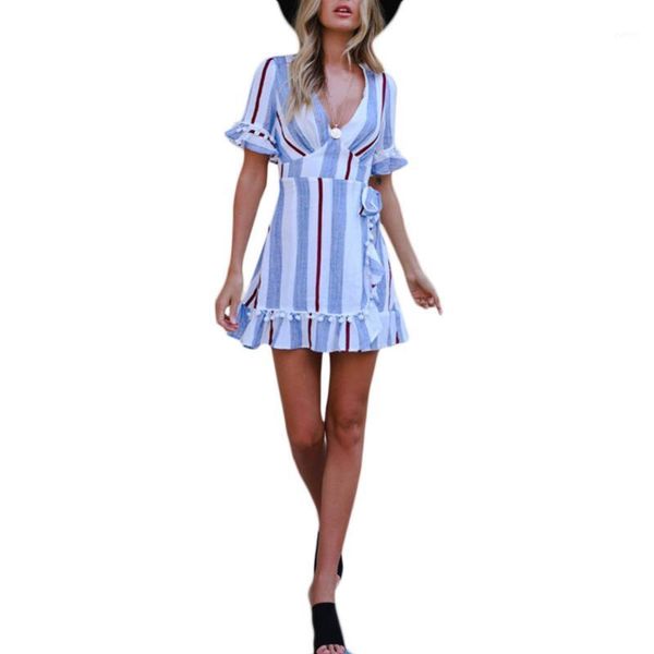 new fashion women deep v-neck short sleeve stripe print mini a line stripe dress vestidos women dress clothes #2799181, Black;gray
new fashion women deep v-neck short sleeve stripe print mini a line stripe dress vestidos women dress clothes #2799181, Black;gray
