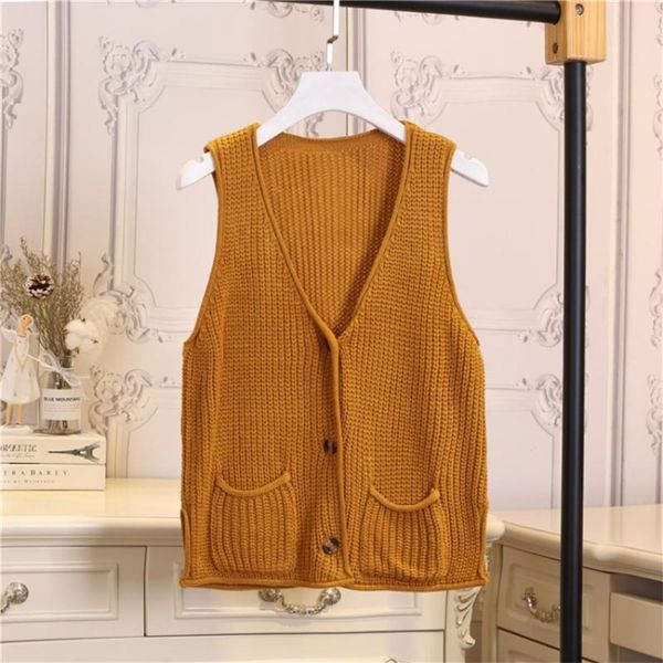 v-neck sleeveless short cardigan sweater vest female side pocket decoration single-breasted loose knitted sweater women spring 201202, White;black
v-neck sleeveless short cardigan sweater vest female side pocket decoration single-breasted loose knitted sweater women spring 201202, White;black