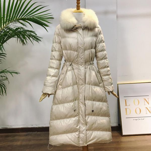 2021 new winter female jacket new long over-the-knee big fine skin collar fashion white duck down solid coat 1x s7r1, Black
2021 new winter female jacket new long over-the-knee big fine skin collar fashion white duck down solid coat 1x s7r1, Black