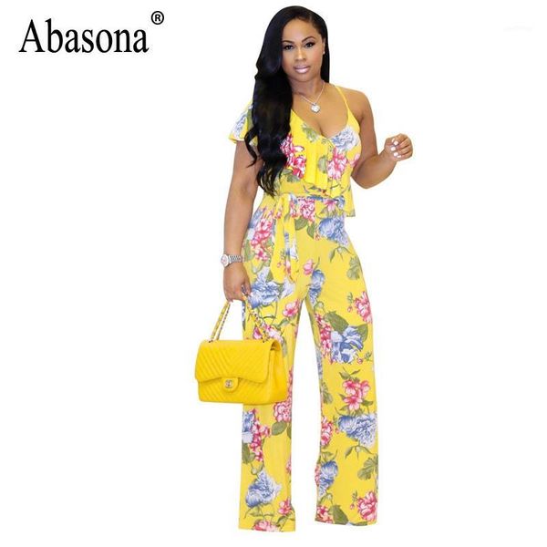 abasona women floral printed boho beach jumpsuits strap one shoulder wide leg rompers ruffle sleeve belted summer jumpsuits1, Black;white
abasona women floral printed boho beach jumpsuits strap one shoulder wide leg rompers ruffle sleeve belted summer jumpsuits1, Black;white