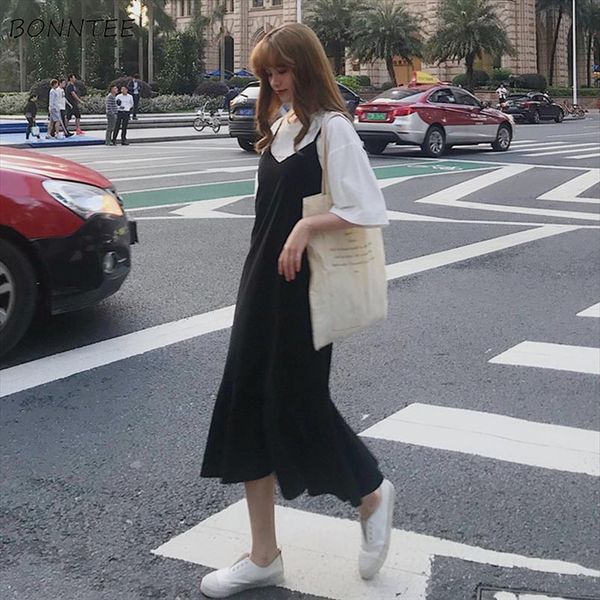 dresses women solid simple trendy chiffon trumpet korean style a line spaghetti strap womens dress all match lovely, Black;gray
dresses women solid simple trendy chiffon trumpet korean style a line spaghetti strap womens dress all match lovely, Black;gray