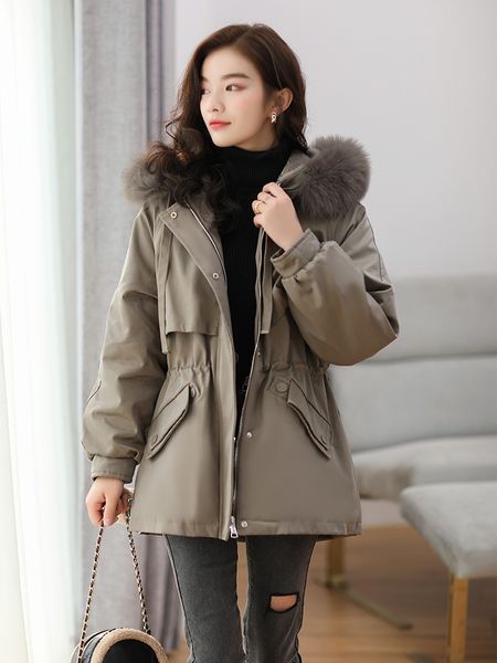women's 2020 winter new korean version loose medium length white duck down jacket with large hairy collar, Black
women's 2020 winter new korean version loose medium length white duck down jacket with large hairy collar, Black