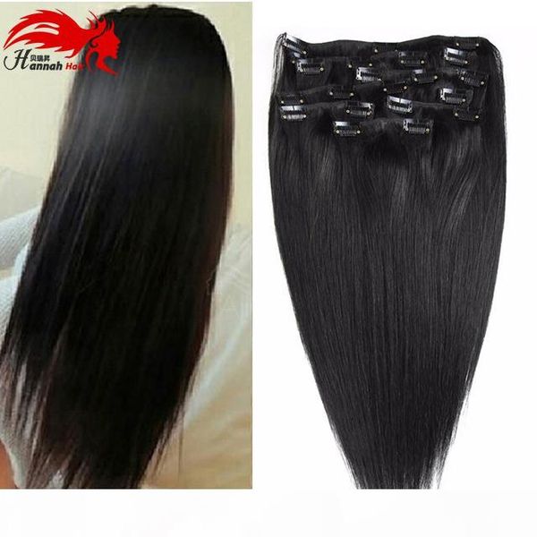 10"-26" thick double weft 70-200g grade 7a 100% clip in remy human hair extensions full head 8 piece, Black
10"-26" thick double weft 70-200g grade 7a 100% clip in remy human hair extensions full head 8 piece, Black