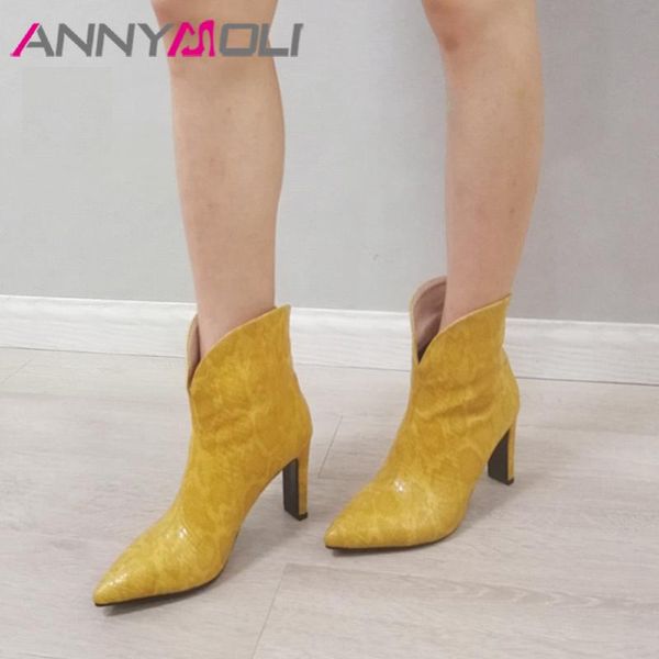 boots annymoli snake print ankle woman high heel thick short pointed toe female shoes autumn winter white 34-46, Black
boots annymoli snake print ankle woman high heel thick short pointed toe female shoes autumn winter white 34-46, Black