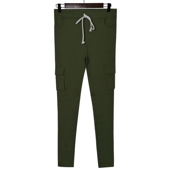 women's pants & capris spring pencil lace waist casual solid multi-pocket large size overalls slim, Black;white 
women's pants & capris spring pencil lace waist casual solid multi-pocket large size overalls slim, Black;white