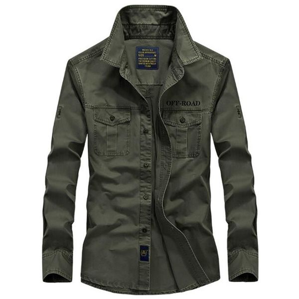 men's shirts cotton military shirt khaki casual slim fit with pocket long sleeve vintage jacket streetwear plus size 4xl 201218, Black;brown
men's shirts cotton military shirt khaki casual slim fit with pocket long sleeve vintage jacket streetwear plus size 4xl 201218, Black;brown