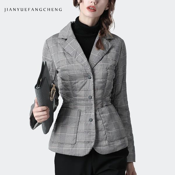 women's down & parkas elegant suit collar gray plaid jacket women winter warm lightly outwear thin puffer coat fashion casual ladies ja, Black
women's down & parkas elegant suit collar gray plaid jacket women winter warm lightly outwear thin puffer coat fashion casual ladies ja, Black