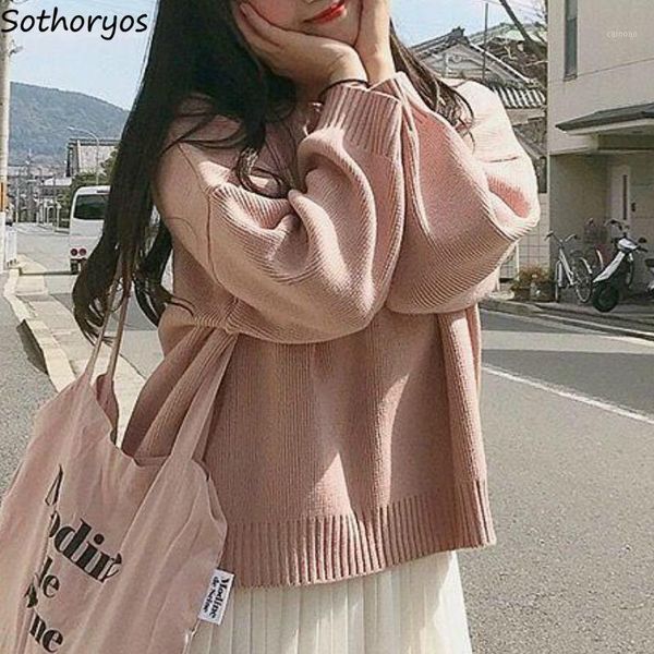 pullover women solid sweet oversize loose trendy knitted leisure students chic female sweaters korean style outwear all-match1, White;black
pullover women solid sweet oversize loose trendy knitted leisure students chic female sweaters korean style outwear all-match1, White;black