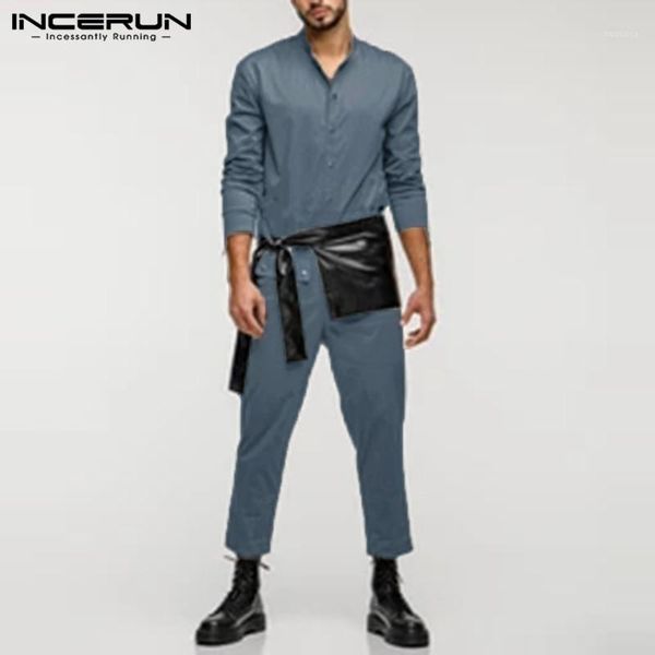men suspenders incerun modern style men jumpsuits stand collar long sleeve cargo bib pants casual buttons streetwear rompers 5xl1, Black
men suspenders incerun modern style men jumpsuits stand collar long sleeve cargo bib pants casual buttons streetwear rompers 5xl1, Black