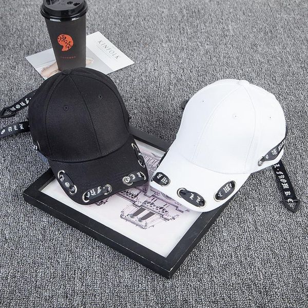 2018 gd bingbang women men caps west hip hop hats baseball caps iron ring harajuku bone hat1, Blue;gray