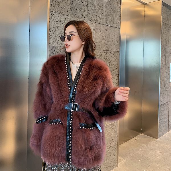 fox 2020 ladies fur coat with rivets warm thickening leather female jacket wlfa, Black
fox 2020 ladies fur coat with rivets warm thickening leather female jacket wlfa, Black