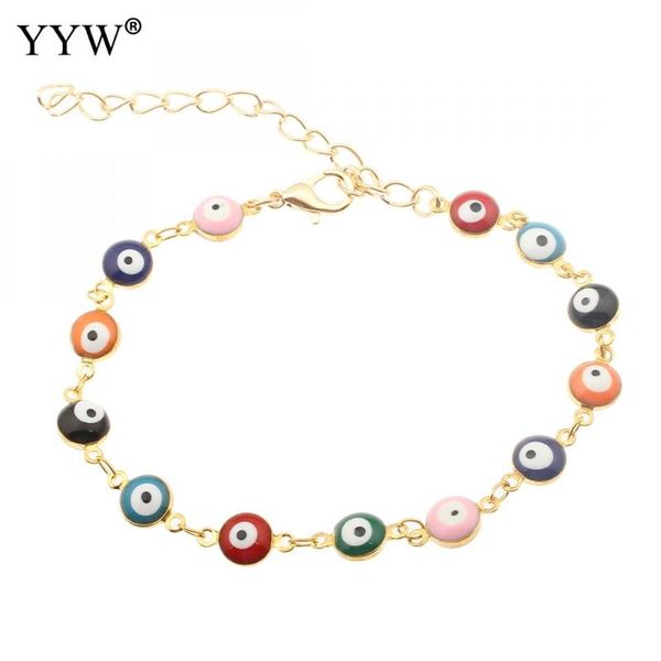 link, chain 2021 women evil eye jewelry bracelet vintage gold-color colorful enamel religious turkish charm wristband bracelets, Black
link, chain 2021 women evil eye jewelry bracelet vintage gold-color colorful enamel religious turkish charm wristband bracelets, Black