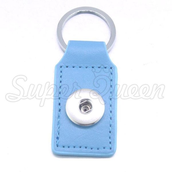 7colors 2016 Rectangle 3*6cm Candy Color Pu Leather 1 Button 18mm Metal Snap Button Keychain Women's Diy Jewelry Keyring K233 Q Bbyhqm