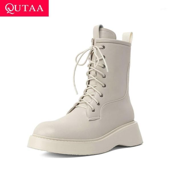 boots qutaa 2021 cow leather platform motorcycle casual round toe lace up women shoes autumn winter ladies short size34-391, Black
boots qutaa 2021 cow leather platform motorcycle casual round toe lace up women shoes autumn winter ladies short size34-391, Black