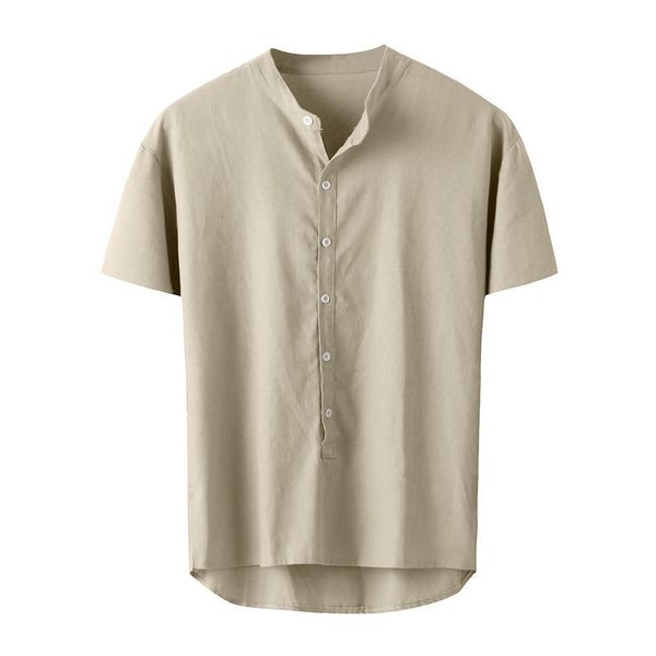 summer men's shirt solid button linen and cotton collarless short sleeve men shirt casual mens blouse camisa masculina, White;black
summer men's shirt solid button linen and cotton collarless short sleeve men shirt casual mens blouse camisa masculina, White;black