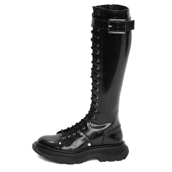 leather women's knee high boots 2021 brand design winter lace up women platform boot spring ladies chunky shoes, Black
leather women's knee high boots 2021 brand design winter lace up women platform boot spring ladies chunky shoes, Black