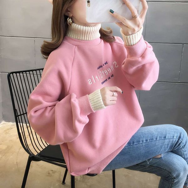 2sf4bwomen's high collar and velvet sweater 2020 new fashion korean loose autumn winter european style thickened coat top, Black
2sf4bwomen's high collar and velvet sweater 2020 new fashion korean loose autumn winter european style thickened coat top, Black