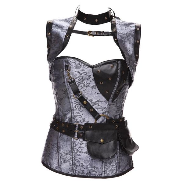 bustiers & corsets faux leather punk corset steel boned gothic clothing waist trainer basque steampunk corselet cosplay party outfits s-6xl, Black;white
bustiers & corsets faux leather punk corset steel boned gothic clothing waist trainer basque steampunk corselet cosplay party outfits s-6xl, Black;white