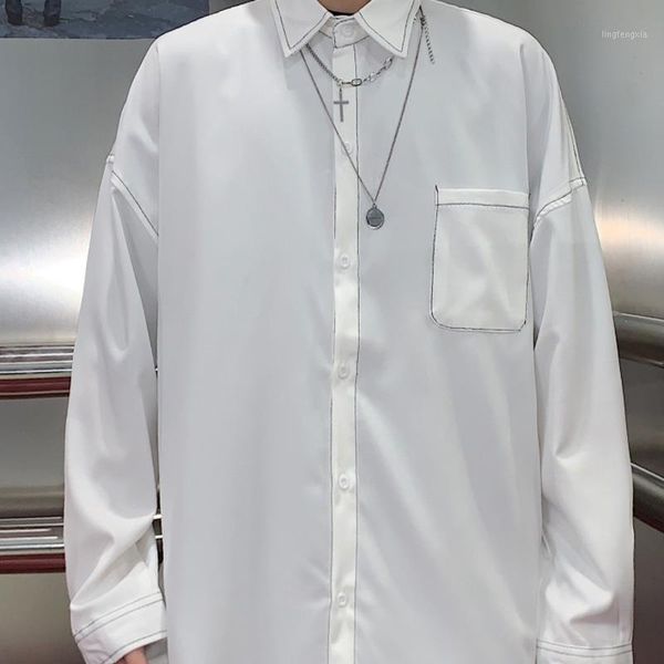 men's long-sleeved shirt 2020 spring and summer new drape loose long-sleeved wild shirt youth personality trend men's clothing1, White;black
men's long-sleeved shirt 2020 spring and summer new drape loose long-sleeved wild shirt youth personality trend men's clothing1, White;black
