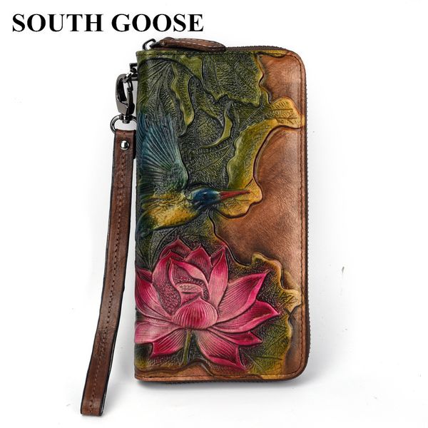south goose new women wallets genuine leather vintage long clutch handy bag female printing floral card purse large money clips c1115, Red;black
south goose new women wallets genuine leather vintage long clutch handy bag female printing floral card purse large money clips c1115, Red;black
