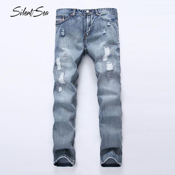 silentsea european american men's personality patch jeans, trend slim retro brand pants, micro-elastic printed denim pants1, Blue
silentsea european american men's personality patch jeans, trend slim retro brand pants, micro-elastic printed denim pants1, Blue