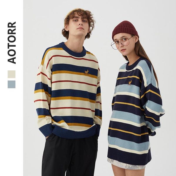 men's autumn 2021 new fashion striped embroidered sweater mens casual loose pullover korean trend o-neck knit sweaters men, White;black
men's autumn 2021 new fashion striped embroidered sweater mens casual loose pullover korean trend o-neck knit sweaters men, White;black