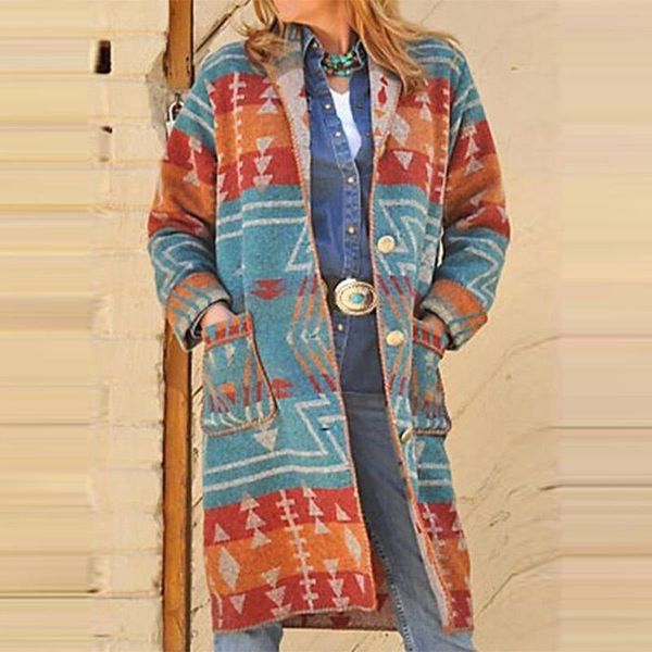 new casual women casual coat abstract pattern print cardigan jacket fashion thin loose mid-length woolen coats, Black
new casual women casual coat abstract pattern print cardigan jacket fashion thin loose mid-length woolen coats, Black
