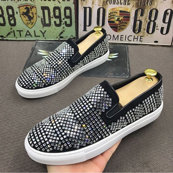 brand italian designer of men casual leather shoes sliding in lazy shoe crystal bright platform chaussure homme 3dou, Black
brand italian designer of men casual leather shoes sliding in lazy shoe crystal bright platform chaussure homme 3dou, Black