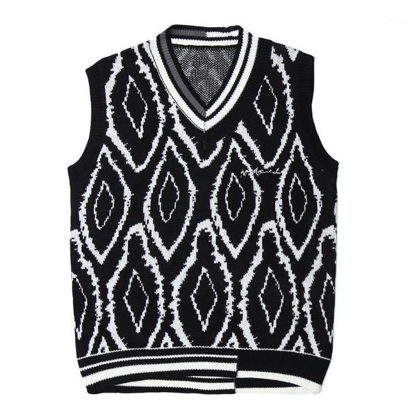 harajuku jumper sweater vest men hip hop streetwear geometry knitted sweater men women sleeveless pullover outwear1, White;black
harajuku jumper sweater vest men hip hop streetwear geometry knitted sweater men women sleeveless pullover outwear1, White;black