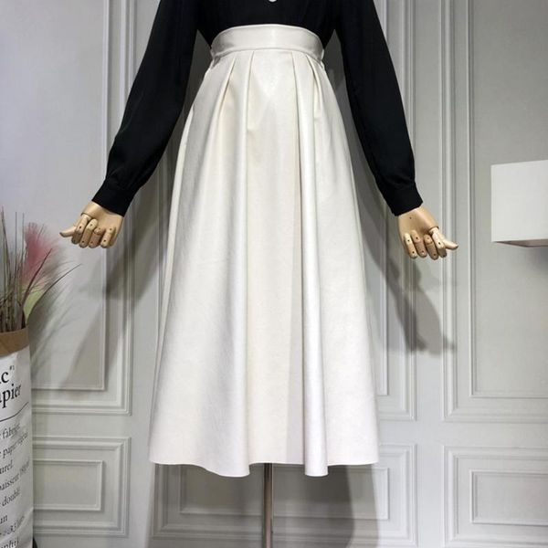 elegant pu faxu leather women's long skirts 2021 new spring autumn chic high waist fashionable umbrella a-line skirts female, Black
elegant pu faxu leather women's long skirts 2021 new spring autumn chic high waist fashionable umbrella a-line skirts female, Black