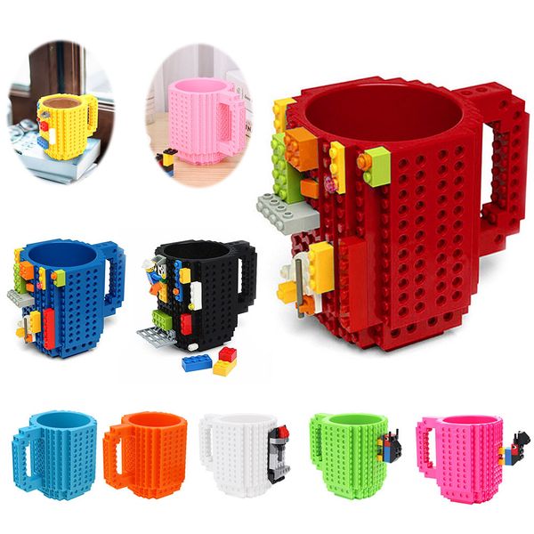 

350ml milk coffee cup creative build-on brick mug cups drinking water holder for child lego building blocks design q1218