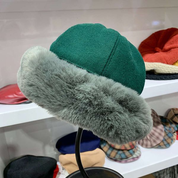 winter warm jmx thick women's suede solid color cold proof northeast flannel hat cute tide, Blue;gray 
winter warm jmx thick women's suede solid color cold proof northeast flannel hat cute tide, Blue;gray