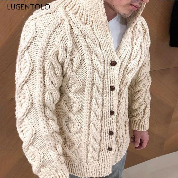 men's sweaters men sweater autumn winter stand collar solid single-breasted loose fashion casual lugentolo, White;black
men's sweaters men sweater autumn winter stand collar solid single-breasted loose fashion casual lugentolo, White;black