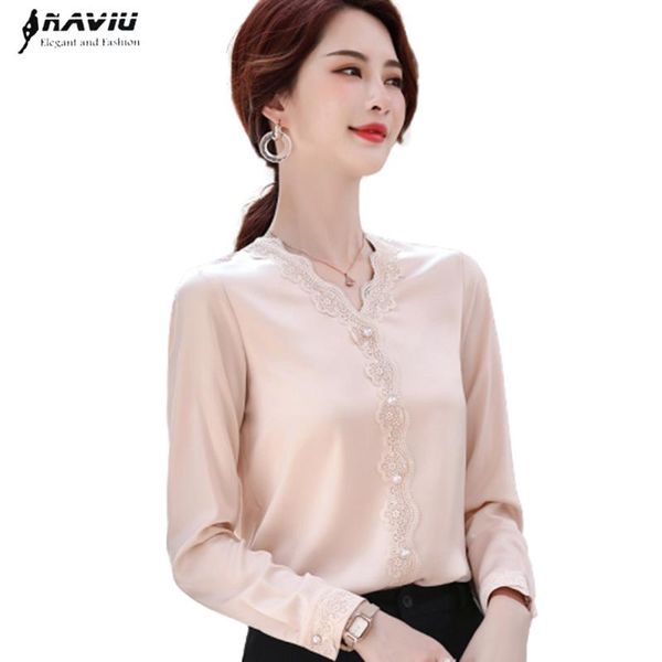 white shirt women long sleeve 2021 autumn new fashion v neck loose casual satin blouses office ladies temperament work
white shirt women long sleeve 2021 autumn new fashion v neck loose casual satin blouses office ladies temperament work