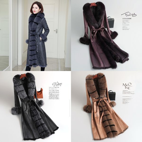 super big fox fur collar women witer long coat with belt thick warm fur coat for office ladiesx1019, Black
super big fox fur collar women witer long coat with belt thick warm fur coat for office ladiesx1019, Black