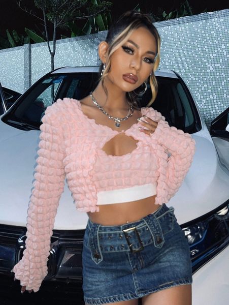 textured single button crop x4a5#, White
textured single button crop x4a5#, White