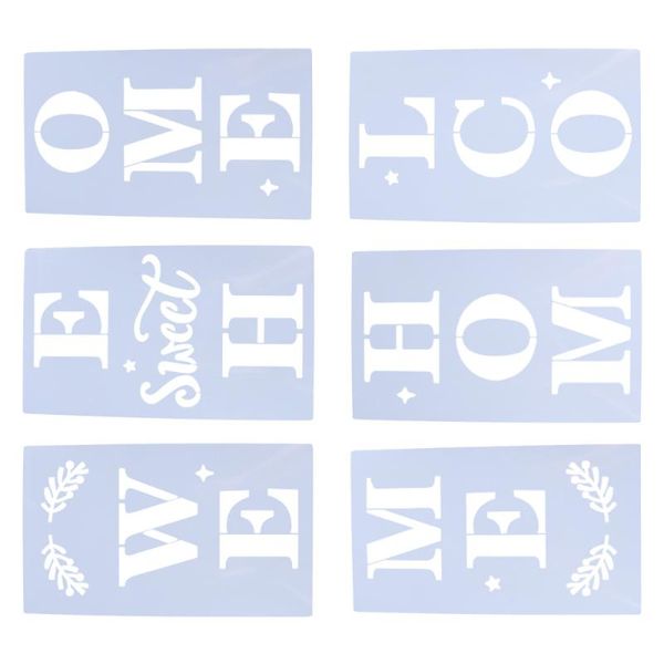 6pcs Home Decor Vertical Practical Home Stencils Stencils Template For Door Wooden Board Porch