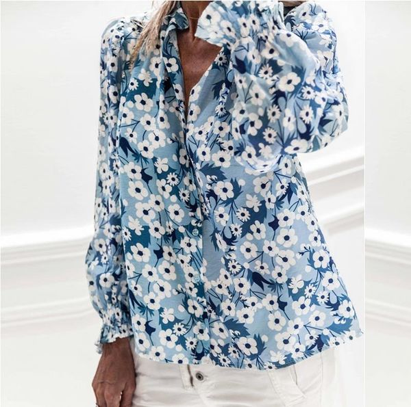 elegant floral print shirt blouse women casual long sleeve loose ladies autumn new v-neck blouse, White
elegant floral print shirt blouse women casual long sleeve loose ladies autumn new v-neck blouse, White