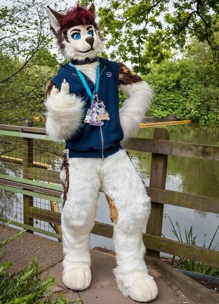 mascot costumeslong hair brown white wolf husky dog mascot costume cartoon character for public announcement of outdoor decorations, Red;yellow
mascot costumeslong hair brown white wolf husky dog mascot costume cartoon character for public announcement of outdoor decorations, Red;yellow