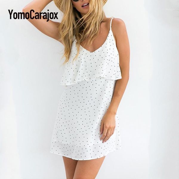 2019 chiffon short dresses wave point camisole reveal back white beach woman ruffle dress vestido frocks new arrivals1, Black;gray
2019 chiffon short dresses wave point camisole reveal back white beach woman ruffle dress vestido frocks new arrivals1, Black;gray