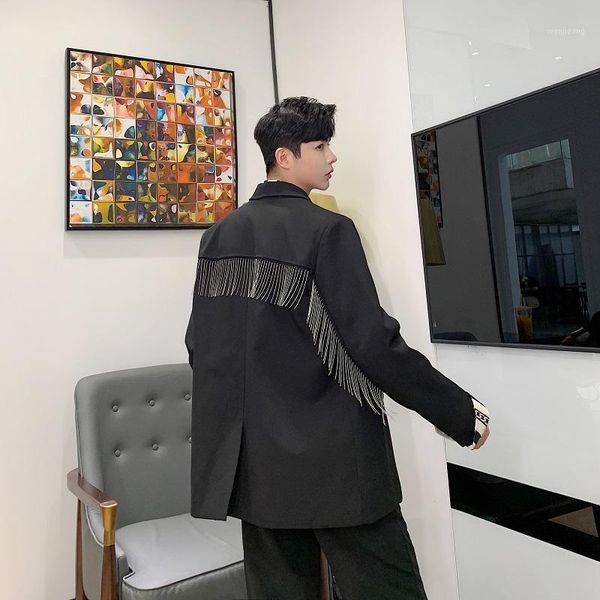 men metal tassels design loose casual suit blazer jacket male vintage fashion streetwear hip hop suit coat autumn outerwear1, White;black
men metal tassels design loose casual suit blazer jacket male vintage fashion streetwear hip hop suit coat autumn outerwear1, White;black