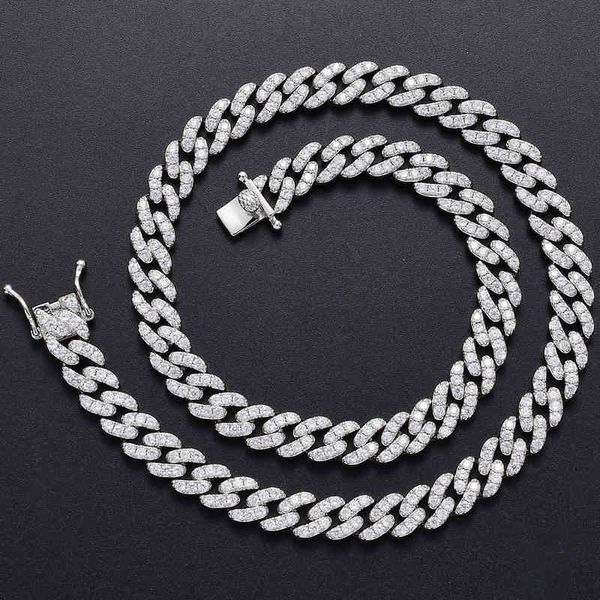 hip hop necklace 9mm single row white zircon rose gold cuban chain men's and women's cuban chain, Silver
hip hop necklace 9mm single row white zircon rose gold cuban chain men's and women's cuban chain, Silver