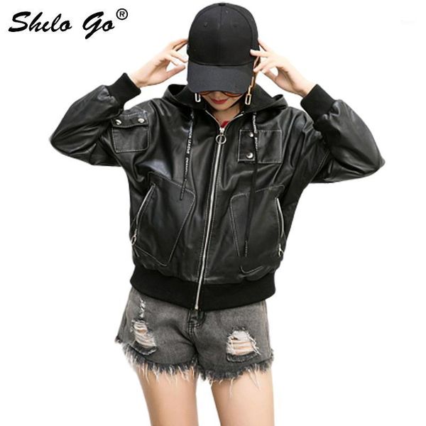 hooded leather jacket women spring casual side big pocket sheepskin genuine leather coat streetwear loose button female jackets1, Black;brown
hooded leather jacket women spring casual side big pocket sheepskin genuine leather coat streetwear loose button female jackets1, Black;brown