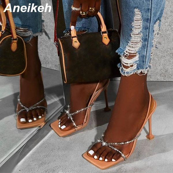 sandals aneikeh 2021 fashion narrow band metal decoratio crystal bling thin heels patchwork party shoes for women 35-42, Black
sandals aneikeh 2021 fashion narrow band metal decoratio crystal bling thin heels patchwork party shoes for women 35-42, Black