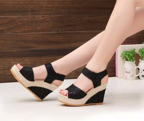 summer korean version of high heel sandals wedges with fish mouth shoes female sandals, Black
summer korean version of high heel sandals wedges with fish mouth shoes female sandals, Black